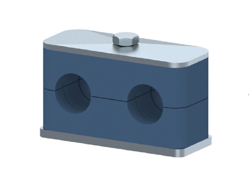 držiak pre trubky PP blue 2x oko -ľahká L rada