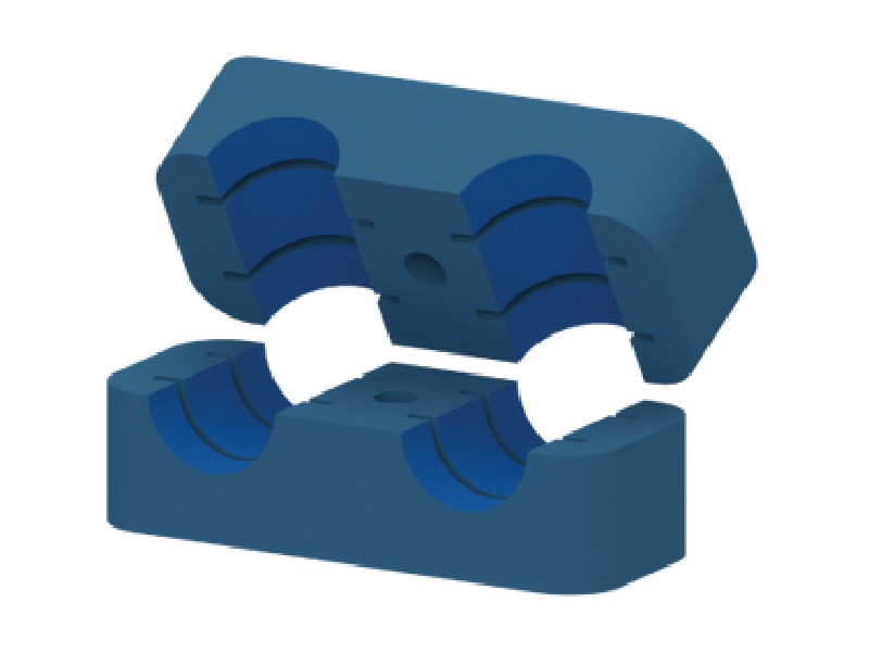 objímka držiaka z PP imb.blue 2x oko -ľahká L rada