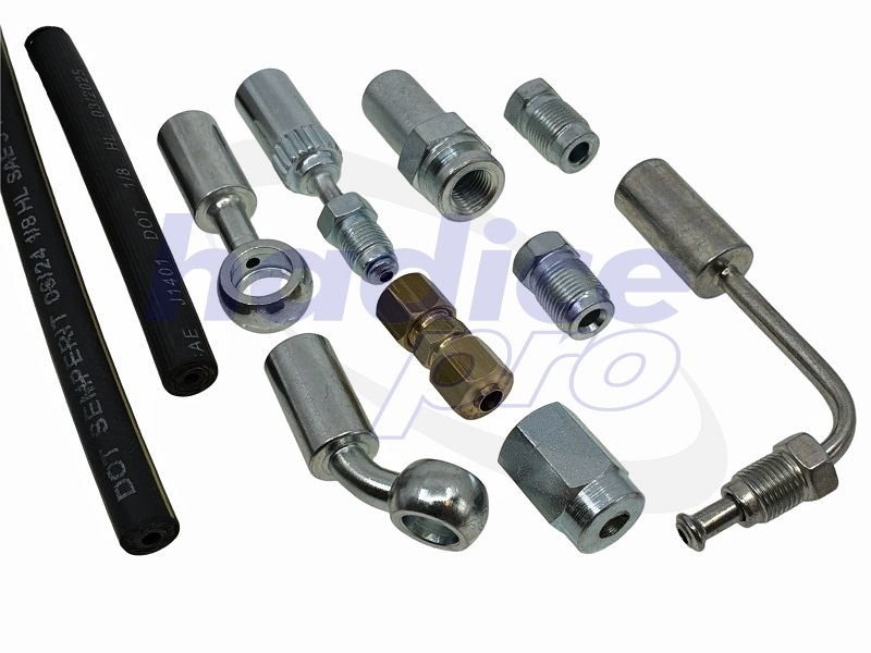 Gumové brzdové hadice, koncovky na autá