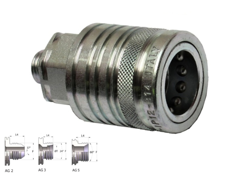 guličková rýchlospojka-zásuvka PPV3 krátky závit