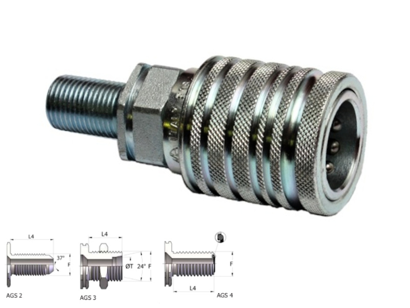 guličková rýchlospojka-zásuvka PPV3 dlhý závit
