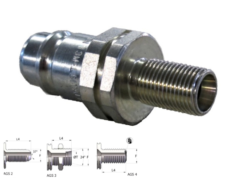 guličková rýchlospojka-zástrčka PPV3 dlhý závit