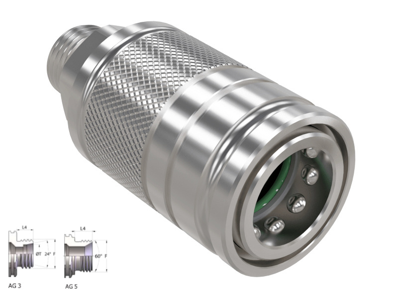 guličková rýchlospojka-zásuvka PPVX krátky závit