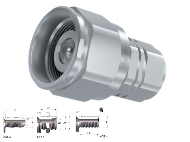 rýchlospojka šrobovacia-zástrčka PVV3 dlhý závit